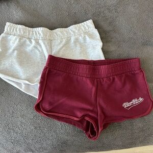 Edikted Burgundy and Gray Shorts